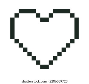 Pixel heart icon. Vector illustration