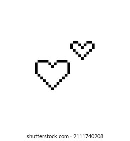pixel heart  icon vector love sign
