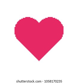 Pixel heart icon.Love vector.Pixel art sign isolated on white background.Simple  illustration for web and mobile platforms.