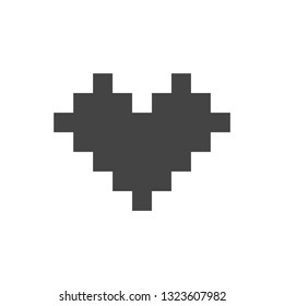 Pixel heart retro game icon