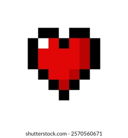 Pixel heart. Retro illustration Vector eps10
