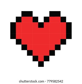 Pixel heart symbol vector illustration