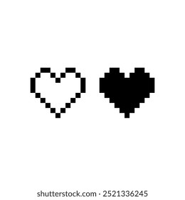 Pixel heart. Vector icon design.