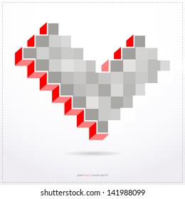 Pixel heart. Vector illustration