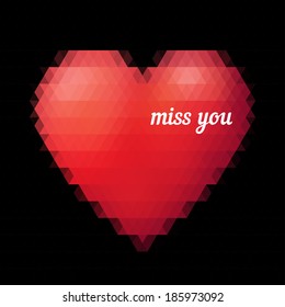 Pixel heart. Vector illustration.