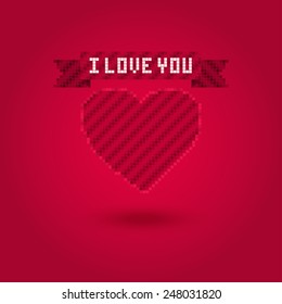 Pixel heart. Vector illustration.