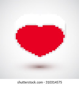 Similar Images, Stock Photos & Vectors of Pixel heart vector. Red pixel