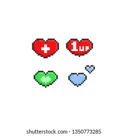 Pixel hearts game icon.8bit.