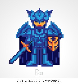 Pixel Hero Knight Character Vector