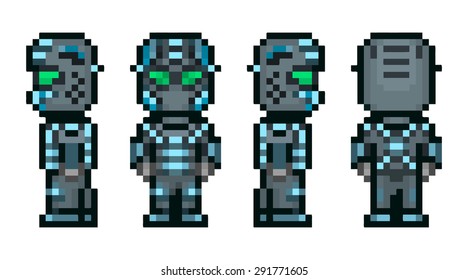 Pixel hero for video game and design 8 bit