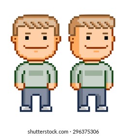 Pixel hero for video game and design 8 bit