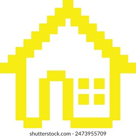 pixel home icon, arrow button, house icon with 8bit style, pixel style art home page button design element