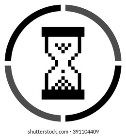 pixel hourglass  - black vector icon