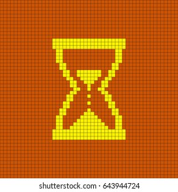 Pixel Hourglass icon. 8-bit Pixel Hourglass. Vector.