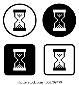 pixel hourglass  - vector icon
