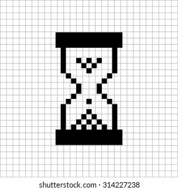 pixel hourglass  - vector icon