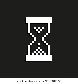 pixel hourglass - vector icon