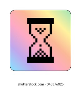pixel hourglass - vector icon