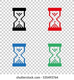 pixel  hourglass - vector icon