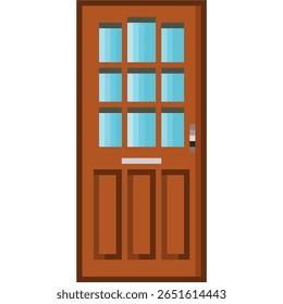 Pixel house door vector, in a charming 8-bit style, signifying home entry or portals. Great for game assets, digital decor, or retro architectural themes.