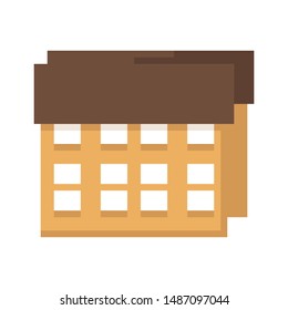 Pixel house isolated on white background. Village. Graphics for games. 8 bit. Vector illustration