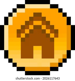 Pixel housing coin - vector, isolated