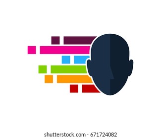 Pixel Human Icon Logo Design Element