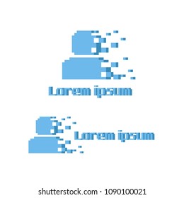 Pixel human logo.8 bit style.
