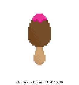 pixel ice cream  icon.  Vector pixel art ice cream  8 bit logo for game