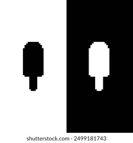 pixel ice cream icon. Vector pixel art ice cream 8 bit logo for game