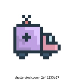 Pixel icon of ambulance, paramedic, medical icon