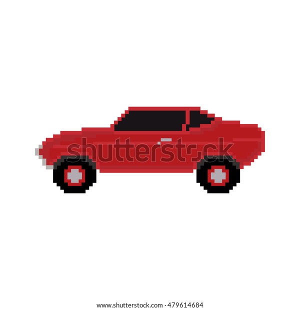 Pixel icon. Beautiful red car\
