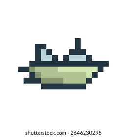 Pixel icon of a boat, transportation icon