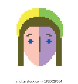 Pixel icon illustration with a holy face dedicated to the Orthodox Easter holiday