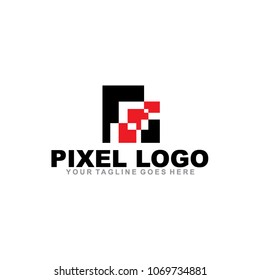 Diseño del logotipo del icono de píxeles