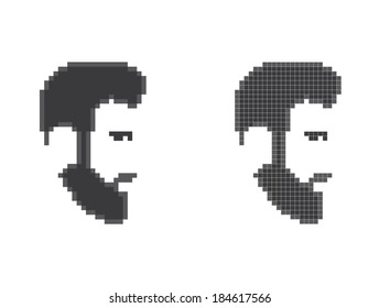 Pixel Icon Of A Mans Face