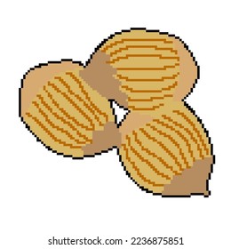 Pixel icon for proper and dietary nutrition hazel nuts hazelnuts. Also available for embroidery. Vector illustration