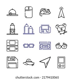 pixel Icon Set with line icons. Modern Thin Line Style. Suitable for Web and Mobile Icon. Vector illustration EPS 10.