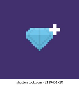 pixel icons. add diamonds or top up. bit style. illustration concept design. assets, games, elements