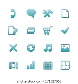 Pixel icons set for navigation of online purchase payment and preferences isolated vector illustration