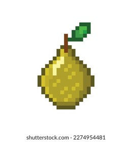 Pixel icons of vector illustration of pear fruit.