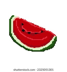 Pixel icons of watermelon vector illustration