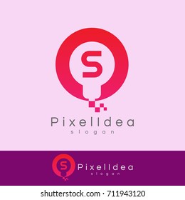 pixel idea initial Letter S Logo design