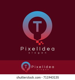 pixel idea initial Letter T Logo design