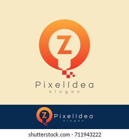 pixel idea initial Letter Z Logo design