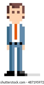 Pixel Illustration: businessman