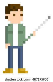 Pixel Illustration: explain male