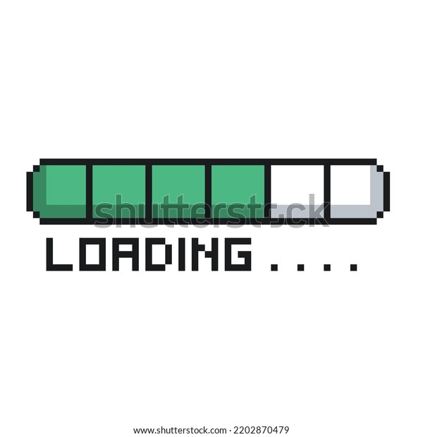 Pixel Illustration Loading Icon Progress Bar Stock Vector (Royalty Free ...