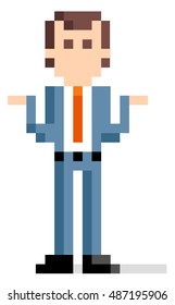 Pixel Illustration: trouble is businessman