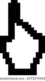 pixel index finger cursor icon, hand pointer icon, 8bit style click cursor 